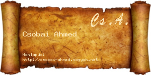 Csobai Ahmed névjegykártya